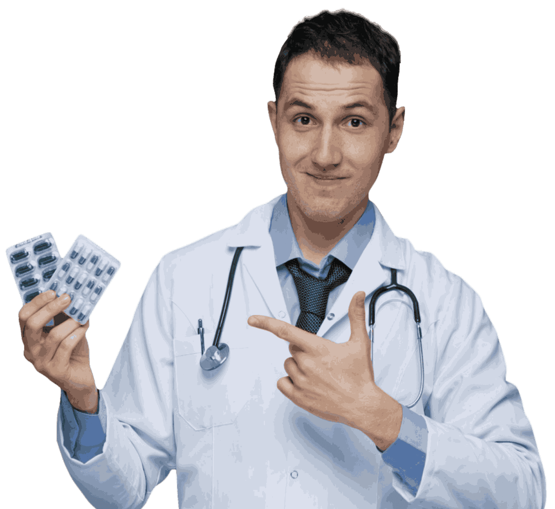 Dokter menunjuk ke produk suplemen burung